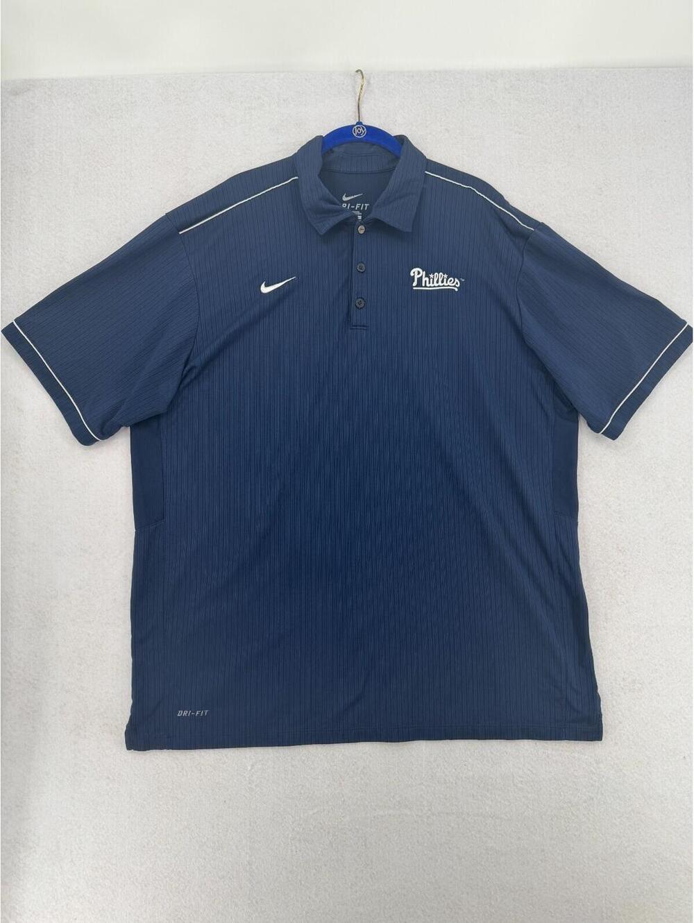 Men's Black Nike Philadelphia Phillies Dri Fit Polo Shirt Size X-Large